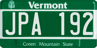 VT license plate JPA192
