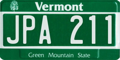 VT license plate JPA211