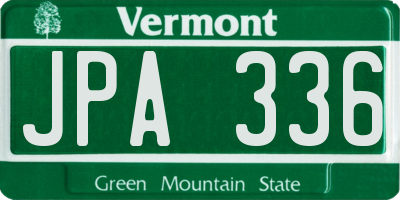 VT license plate JPA336