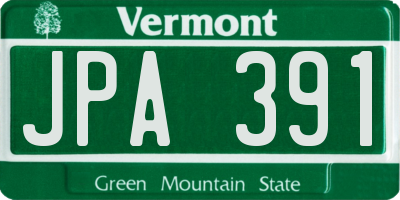VT license plate JPA391