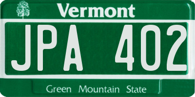 VT license plate JPA402
