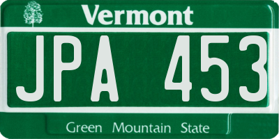 VT license plate JPA453
