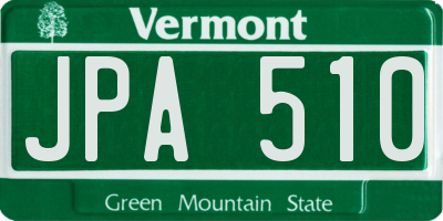 VT license plate JPA510
