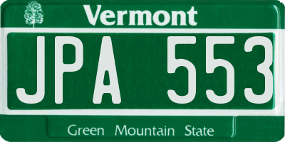 VT license plate JPA553