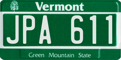VT license plate JPA611