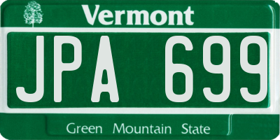 VT license plate JPA699