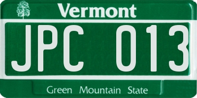 VT license plate JPC013