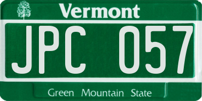 VT license plate JPC057