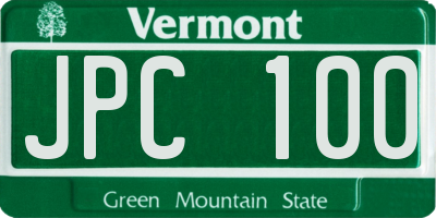 VT license plate JPC100