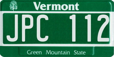 VT license plate JPC112