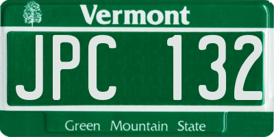 VT license plate JPC132