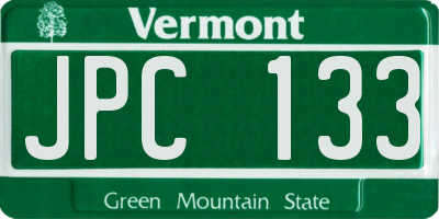 VT license plate JPC133