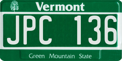 VT license plate JPC136