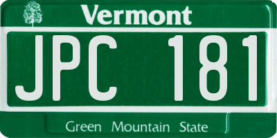 VT license plate JPC181