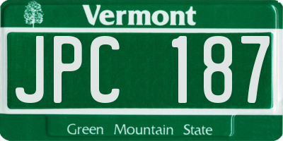 VT license plate JPC187