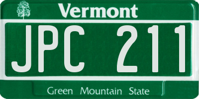 VT license plate JPC211