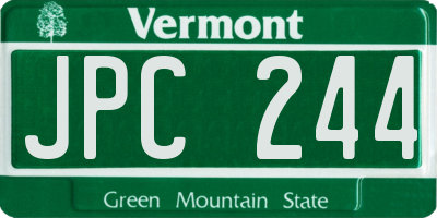 VT license plate JPC244