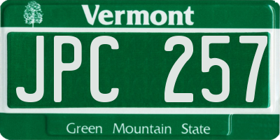 VT license plate JPC257