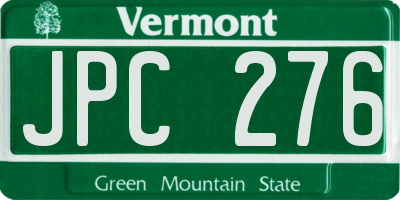VT license plate JPC276