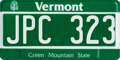 VT license plate JPC323
