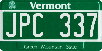 VT license plate JPC337