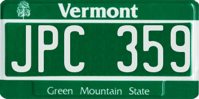 VT license plate JPC359