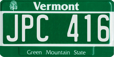 VT license plate JPC416