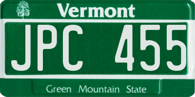 VT license plate JPC455