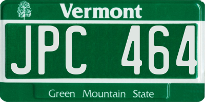 VT license plate JPC464