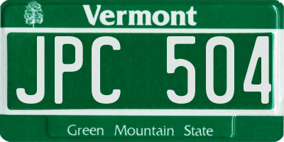 VT license plate JPC504
