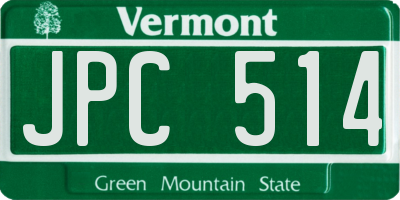 VT license plate JPC514
