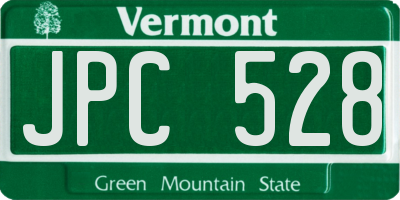 VT license plate JPC528