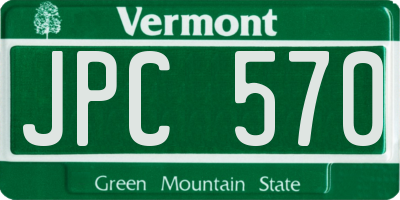 VT license plate JPC570