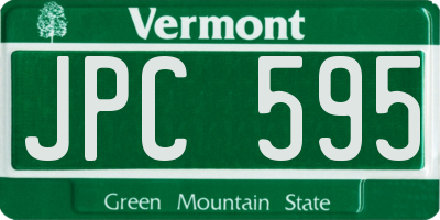 VT license plate JPC595