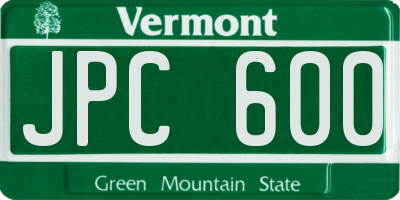 VT license plate JPC600
