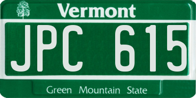 VT license plate JPC615