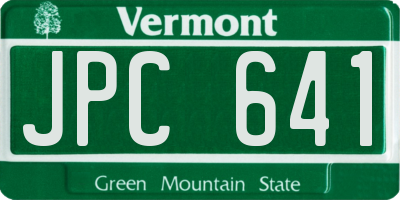VT license plate JPC641