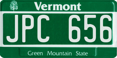 VT license plate JPC656
