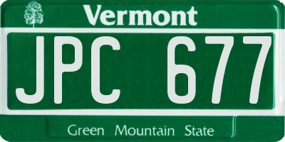 VT license plate JPC677