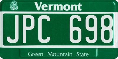 VT license plate JPC698