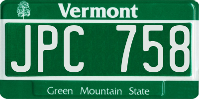 VT license plate JPC758