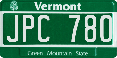 VT license plate JPC780