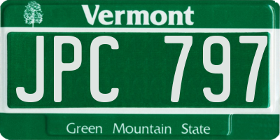 VT license plate JPC797