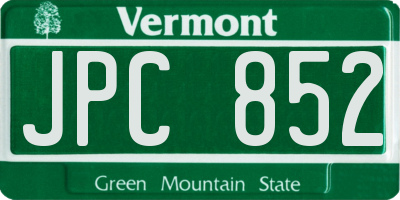 VT license plate JPC852