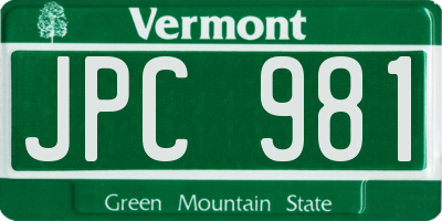 VT license plate JPC981