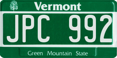 VT license plate JPC992