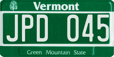 VT license plate JPD045