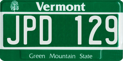 VT license plate JPD129