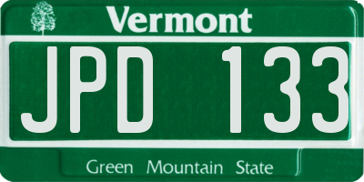 VT license plate JPD133
