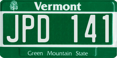VT license plate JPD141